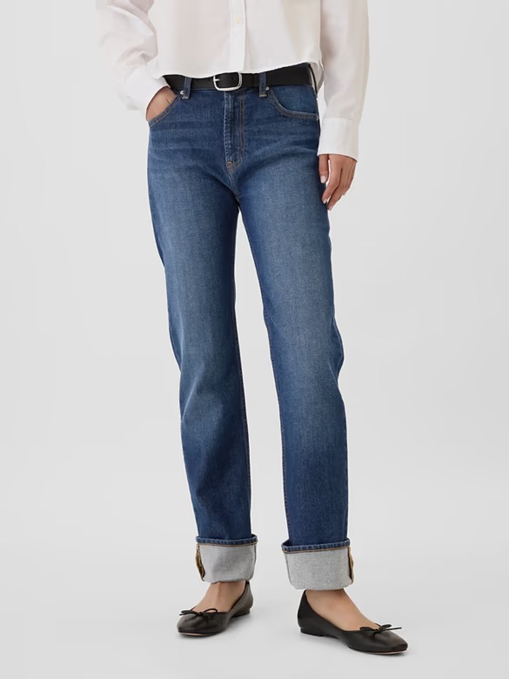 Gap ‘90s High Rise straight Jean- dark wash ( petite) - Picture 2 of 4